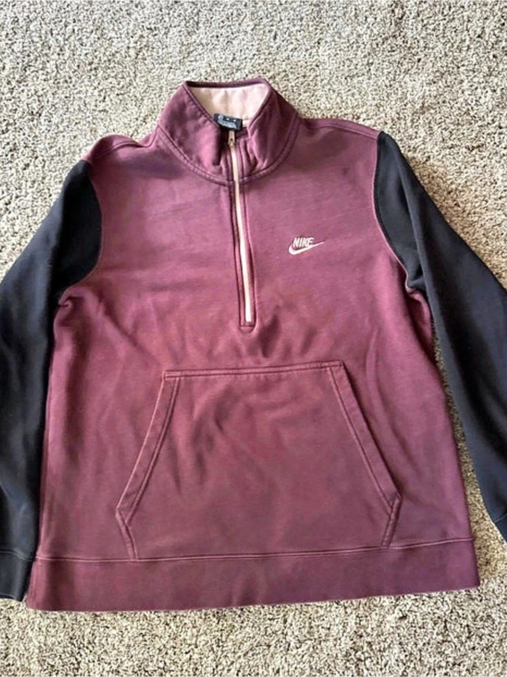 Nike Men's Quarter-Zip Pullover Purple & Black XL